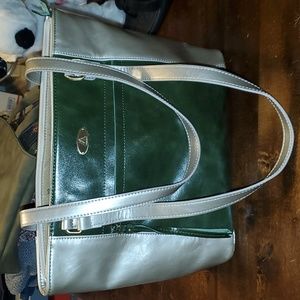 Aurielle brand Gold & Green leather purse.